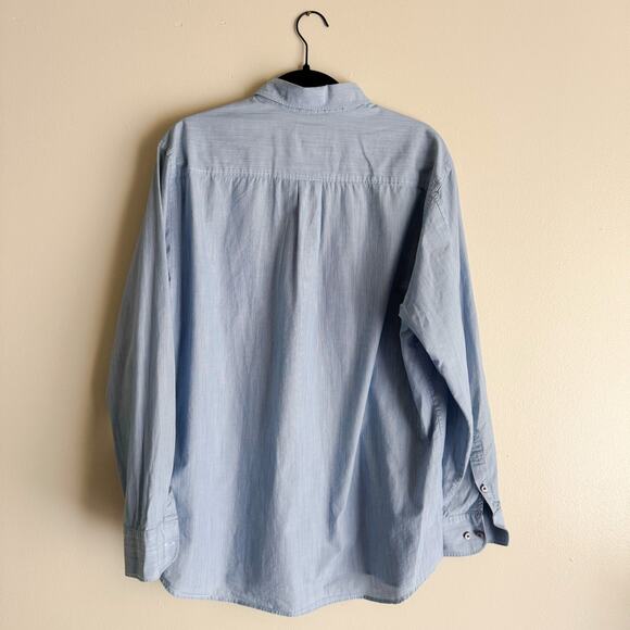 Tommy Bahama Blue + White Striped Collared Button Up - Large - Picture 7 of 8